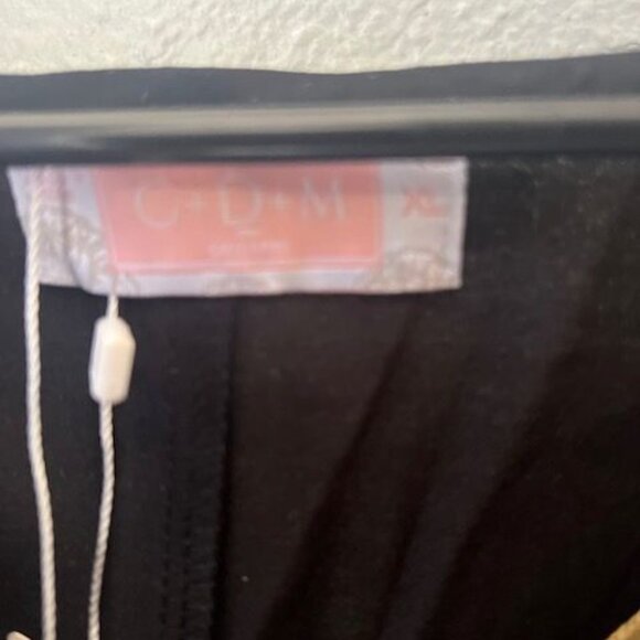 Gold Dot Black Long Sleeve Blouse By C+D+M Collection XL flare sleeve - Picture 8 of 14